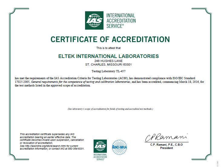 IAS Certificate